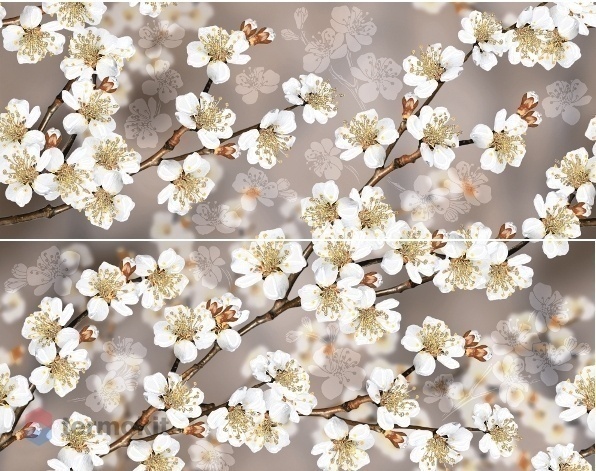 Керамическая плитка Azori Amati Sakura панно (2pz) 40,2x50,5
