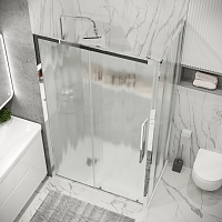 Душевой уголок Grossman Cosmo 1950x1000x1000 (стекло шиншилла) левый хром 120.K33.02.1010.10.02