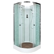 Душевая кабина Deto EM 100x100 Хром (узорчатое стекло) ЕМ1510 N (без крыши)