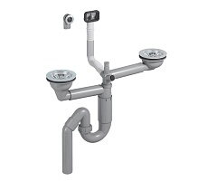 Сифон для мойки PREVEX P-loc  двойной PL2-D9CR5-SANT-01