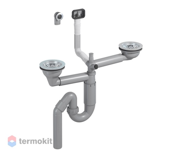 Сифон для мойки PREVEX P-loc двойной PL2-D9CR5-SANT-01