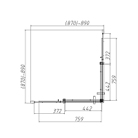 Душевой уголок Vincea Dice 2000x900x900 хром VSS-4D900CL