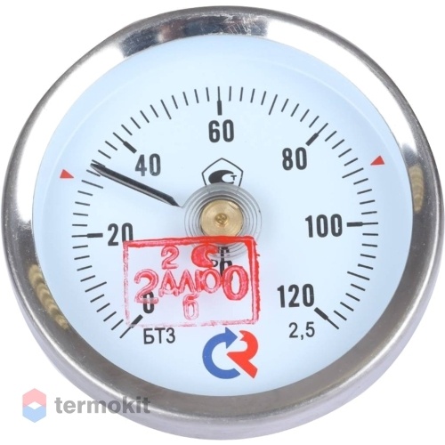РОСМА Термометр БТ-30.010 (0-120 С) 63мм, биметаллический накладной (с пружиной), КТ 2,5