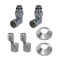 Комплект подключения для полотенцесушителя Point PN93412 3/4 х 1/2 ГШ со сгоном, хром