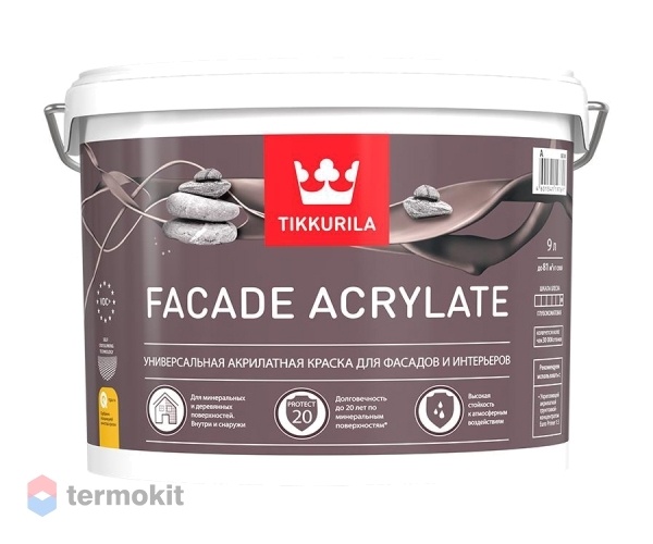 Tikkurila Facade Acrylate,Универсальная акрилатная фасадная краска, база А,9л