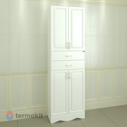 Шкаф-колонна СанТа Верона 60 напольный белый глянец 700134