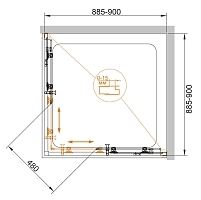 Душевой уголок Cezares Eco 1900x900x900 (рифленое стекло) хром ECO-O-A-2-90-P-Cr