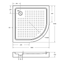 Душевой поддон BelBagno 1000x1000x150 TRAY-BB-R-100-550-15-W0 УЦЕНЕННЫЙ