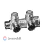 Far Запорный проходной коллектор ВР-НР 3/4" с 2 отводами 1/2" FK 3860 3412
