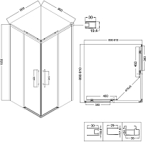 Душевой уголок Niagara Nova 1950x900x900 черный матовый NG-6829-34BLACK