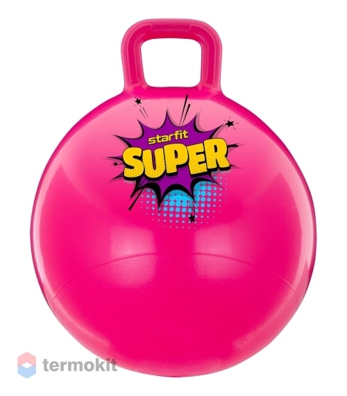Мяч-попрыгун Starfit SUPER GB-0401 45 см, 500 гр, с ручкой, розовый (антивзрыв)