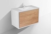 Тумба под раковину Vincea Alessia 90 подвесная Y.Oak + L.White VMC-1S900YW