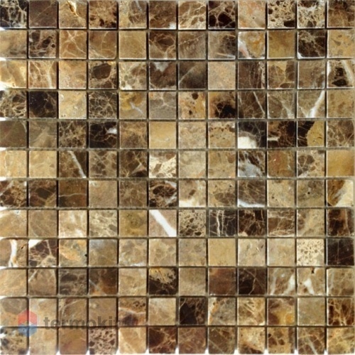 Мозаика Caramelle Mosaic Pietrine 4mm Emperador Dark Pol (2,3x2,3) 29,8x29,8