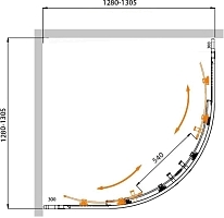 Душевой уголок Cezares Molveno 1950x1300x1300 хром MOLVENO-R-22-100+30-C-Cr-IV
