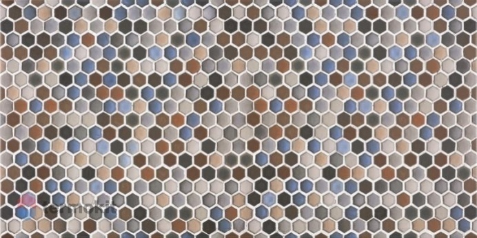 Керамическая плитка Azulev Everest Decor Hexatile Multicolor Brillo настенная 30х60