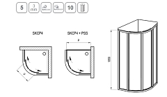 Душевой уголок Ravak Supernova SKCP4 1950x800x800 сатин 3114OU02Z1