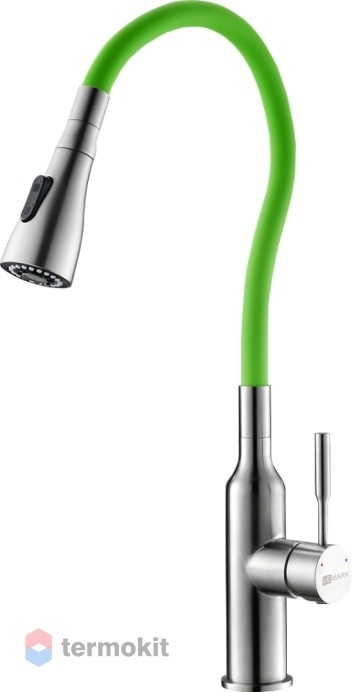 Смеситель для кухни с гибким изливом Lemark Expert зеленый LM5082S-Green