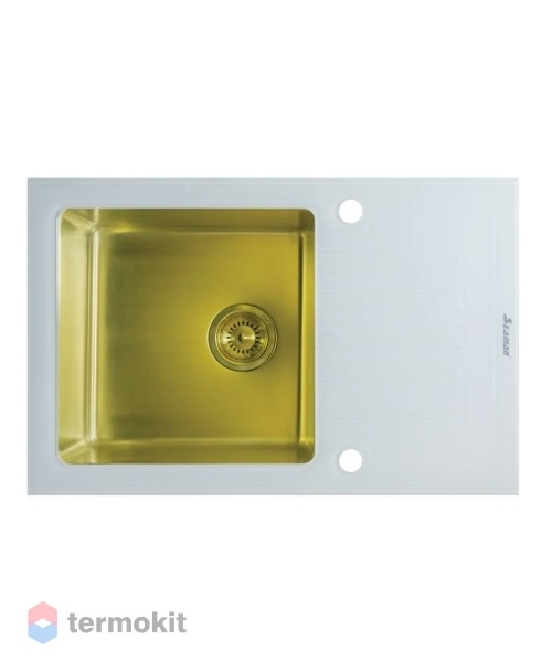 Мойка для кухни Seaman Eco Glass вентиль-автомат золото SMG-780W-Gold.B