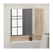 Зеркальный шкаф Comforty Рига-80 подвесной дуб сонома 00004139024
