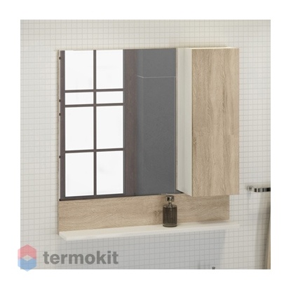 Зеркальный шкаф Comforty Рига-80 подвесной дуб сонома 00004139024