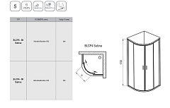 Душевой уголок Ravak Blix BLCP4 Sabina 1750x800x800 (витраж Grape) полированный алюминий 3B240C40ZG