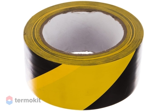 Folsen Лента сигнальная PVC 50мм x 33м, черно-желтая