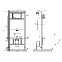 Комплект инсталляции с подвесным унитазом и клавишей Aqueduto TECNICA/FORMA/OVO AQDS029