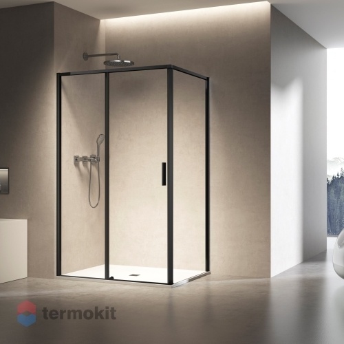 Душевой уголок Vincea Slim 8mm 2000x1300x900 черный матовый VSR-6SL9013CLB