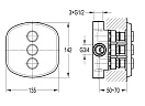 Встраиваемый кнопочный переключатель Cezares 3-х позиционный GLOBO-F-DEV3-B-01