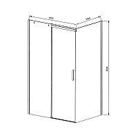 Душевой уголок Vincea Dice 2000x1600x1000 черный VSR-4D1016CLB