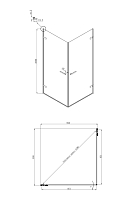 Душевой уголок Ambassador Abner 2000x1000x1000 хром 10011106