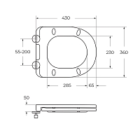 Унитаз подвесной BelBagno UNO-TOR безободковый, с системой смыва "Торнадо", с сиденьем soft close BB5177CH-TOR/SC