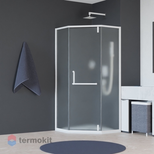 Душевой уголок RGW Hotel HO-084W 1950x1000x1000 белый (матовое стекло) 350608400-25