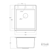 Мойка для кухни EMAR Quartz оникс EMQ-1420.Q Оникс