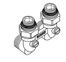 Блок шаровых кранов Rehau угловой G1/2-G3/4