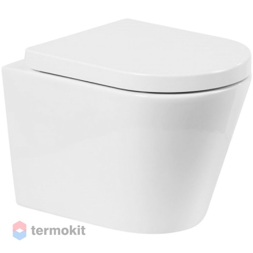 Унитаз подвесной BelBagno FLAY-R с сиденьем микролифт BB053CHR+BB865SC