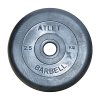 Диск обрезиненный MB Barbell Atlet черный 31 мм, 2.5 кг MB-AtletB31-2,5