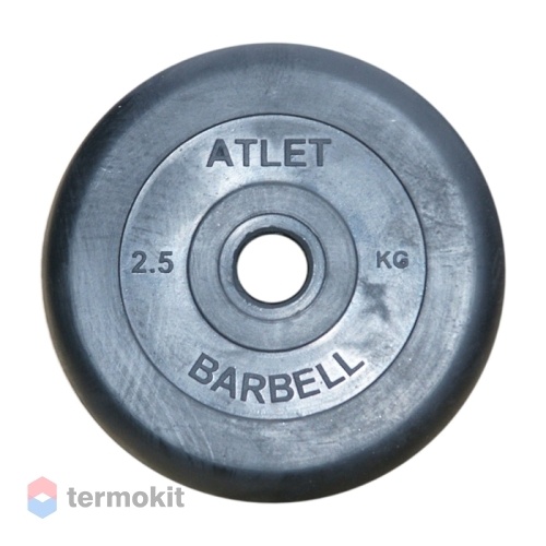Диск обрезиненный MB Barbell Atlet черный 31 мм, 2.5 кг MB-AtletB31-2,5