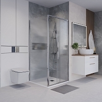 Душевой уголок Niagara Nova 1950x1000x900 (шиншилла) хром NG-65-9CH-CH100-34