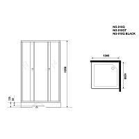 Душевой уголок Niagara Eco 1950x1000x1000 с поддоном (тонированное стекло) черный 0101432QT