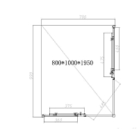 Душевой уголок Vincea Slim-N 1950x1000x800 вороненая сталь VSS-4SN8010CLGM
