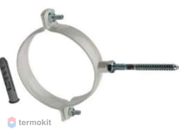 Rommer Крепление к стене D100 белое RAL металлическое ( хомут)