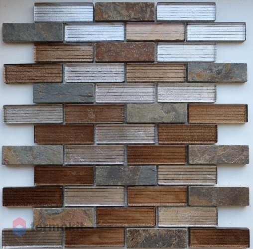 Мозаика Caramelle Mosaic Naturelle Alcantara ruggine (2,3x7,3) 26x29,8