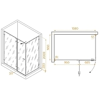 Душевой уголок RGW Stilvoll SV-040B 2000x1600x1000 черный 353204060-14