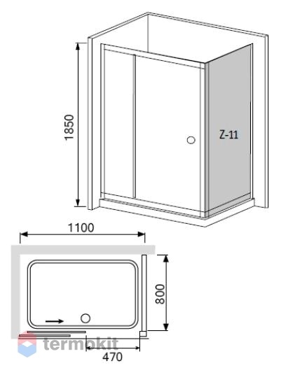 Душевой уголок RGW Classic CL-45 110х80х185 04094518-51 (шиншилла) Хром