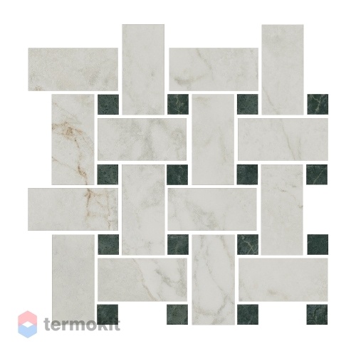 Керамогранит Kerama Marazzi Серенада T038/SG6540 декор мозаичный белый лаппатированный 32x32
