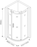 Душевой уголок Good Door ALTAIR 1950x900x900 хром (узорчатое стекло) АЛ00007