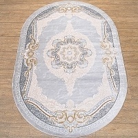 Ковёр Kitroom Каскад 150x230 овальный серый 25649