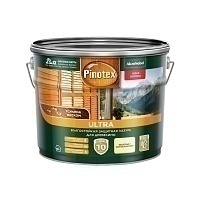 Pinotex Ultra,Влагостойкая защитная лазурь для древесины, с воском, бесцветная, 9л