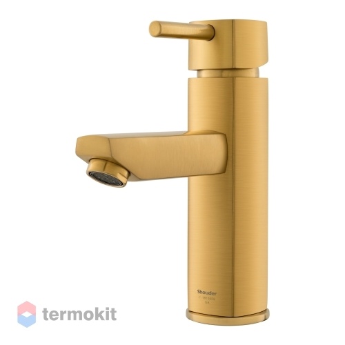 Смеситель для раковины Shouder Unique матовое золото 0170207